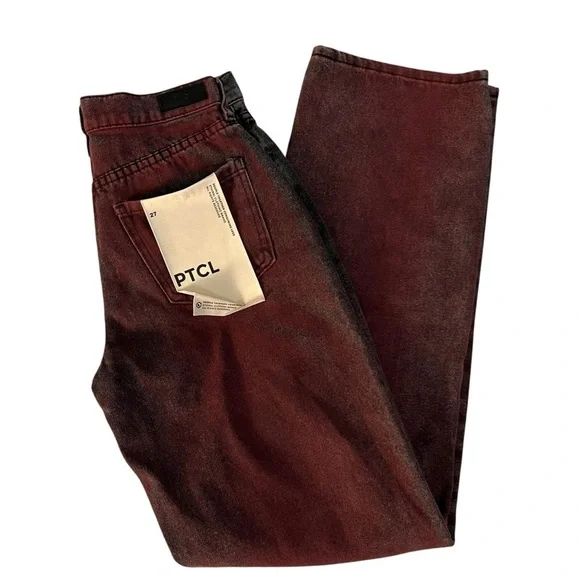 NWOT PTCL JEANS Mid Rise Overdye Non Stretch Straight Leg Jean Women’s SZ 27 - Picture 4 of 11